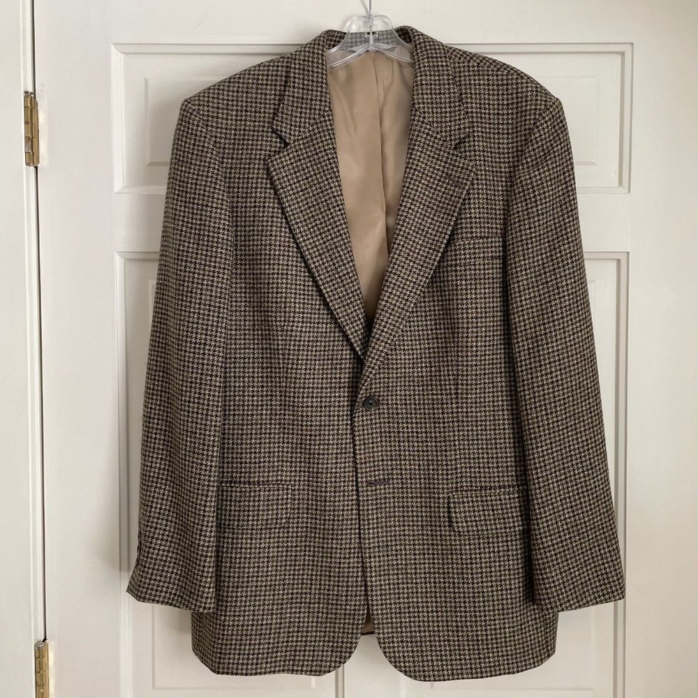 Vintage 1995 90s AKA Eddie Bauer Tweed Houndstooth Sport Coat Blazer